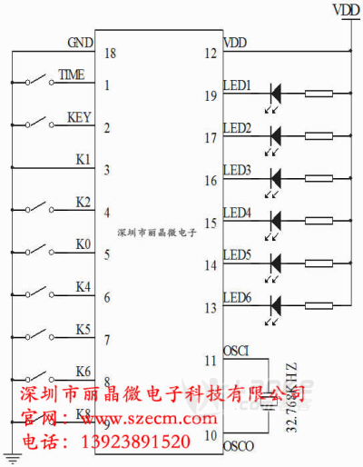 EC360A灯串定时IC，6开18关循环定时IC芯片，LED定时IC-深圳市丽晶微电子_2