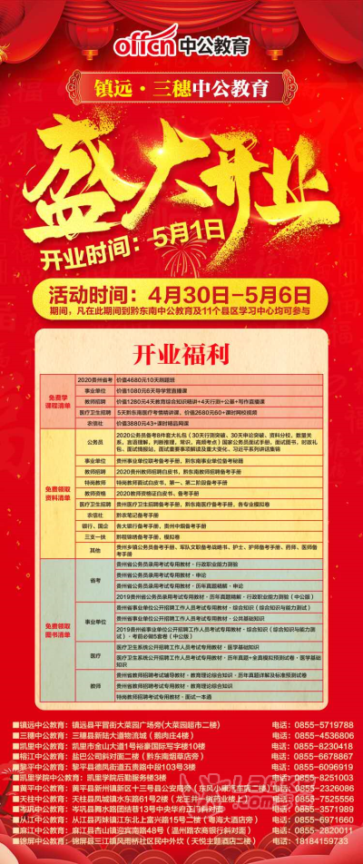 黔东南镇远中公教育五一盛大开业！！！_2