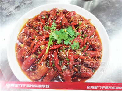 学油焖大虾技术上杭州金勺子餐饮培训学校_0